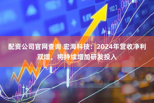 配资公司官网查询 宏海科技：2024年营收净利双增，将持续增加研发投入